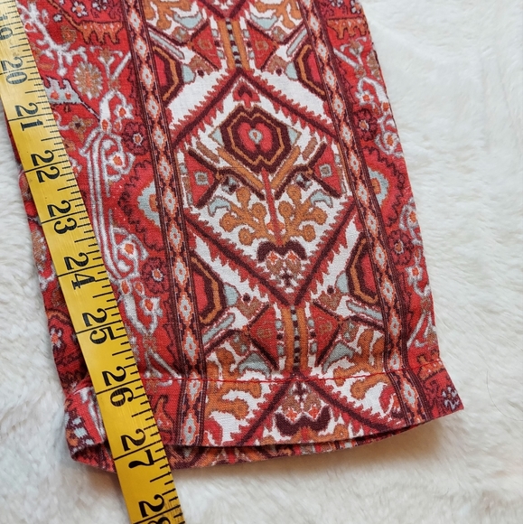Rachel Zoe Multicolor Boho Linen Crop High Rise Pull On Pants Size S - Picture 8 of 11